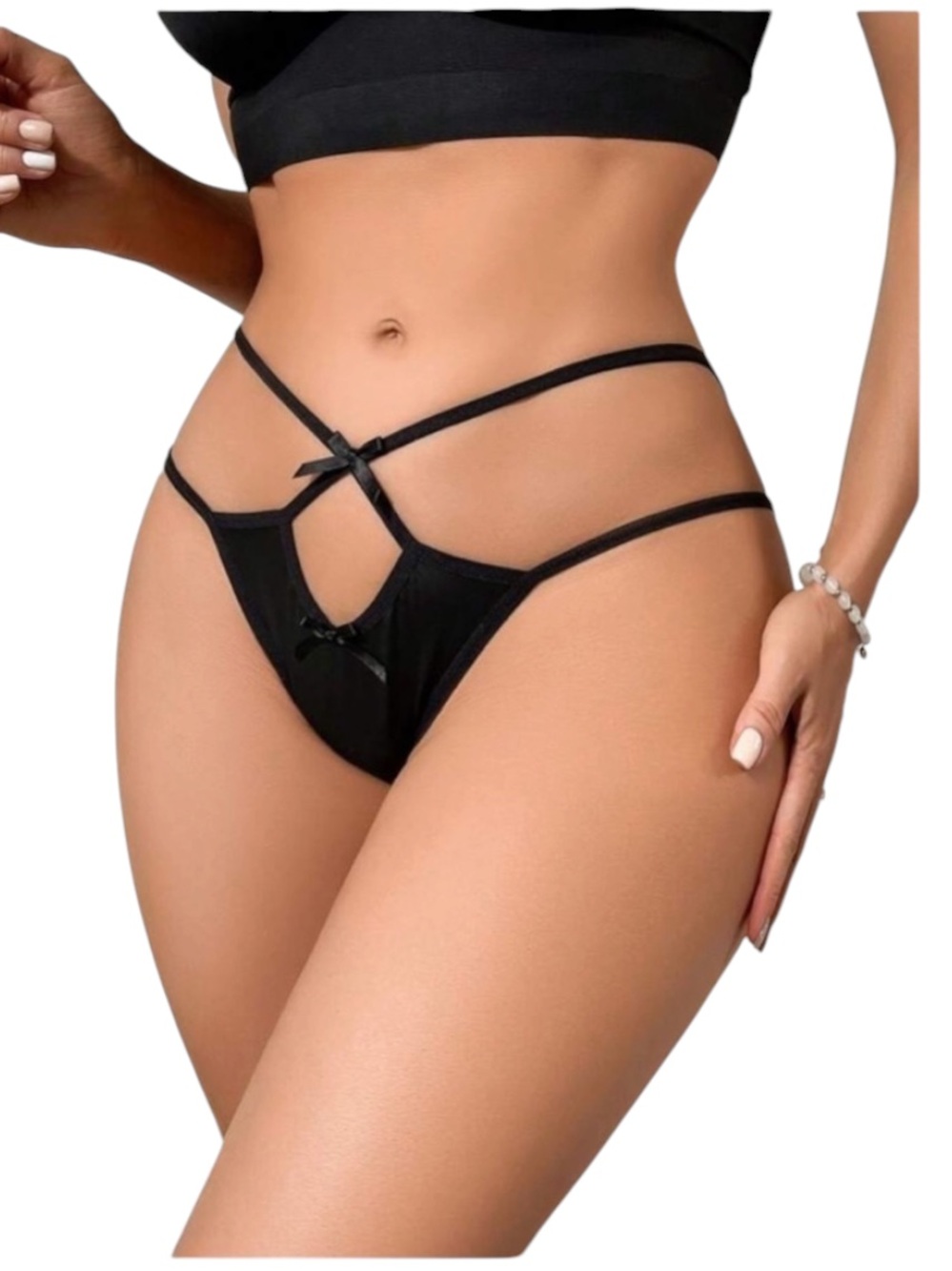 Women's Hollow Out Butterfly Bowknot Triangle Panties size S new without…